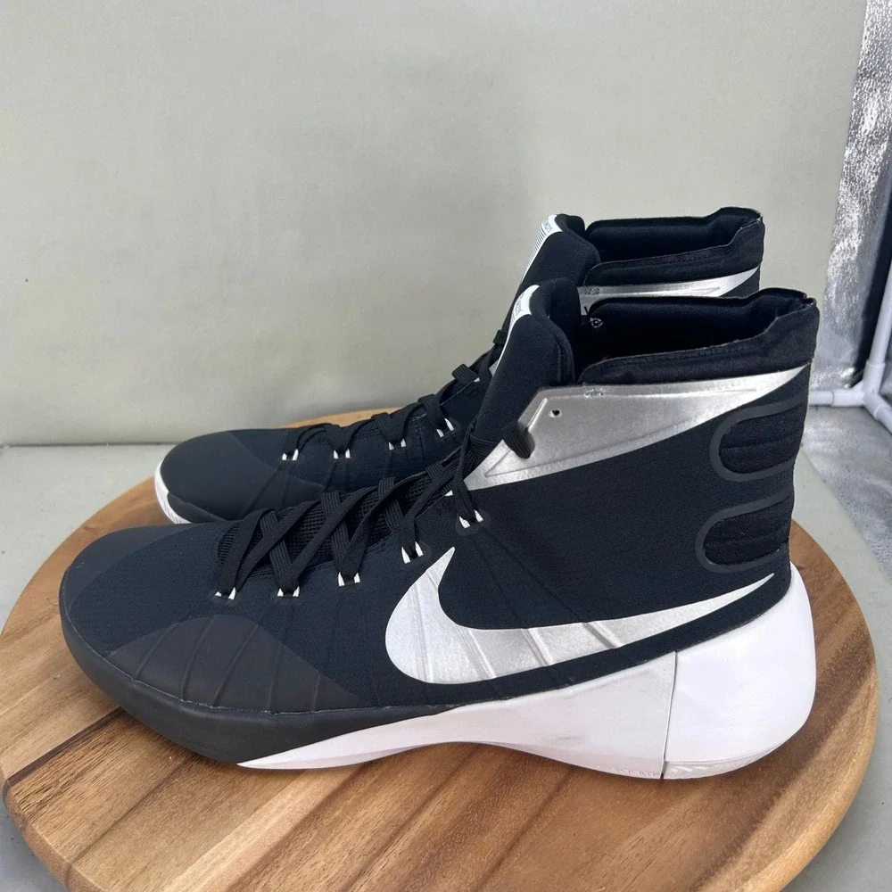 Nike Hyperdunk 2015 Mens Basketball Shoes Black Silver 812944-001 Size 15